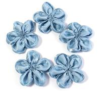 Fleurs artificielles, Satin 6-7cm Multicolor Pack of 20 for DIY Crafts and Decoration(Blue)