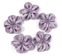 Fleurs artificielles, Satin 6-7cm Multicolor Pack of 20 for DIY Crafts and Decoration(Purple)