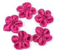 Fleurs artificielles, Satin 6-7cm Multicolor Pack of 20 for DIY Crafts and Decoration(Rose Red)