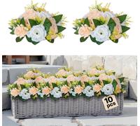 VEVOR Boules de Fleurs Artificielles Lot de 10 24 cm Roses Champagne et Blanches