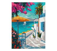 Fleurs Bateaux Côte 1000 Pièces Mini Puzzle pour Adultes Décoration Maison
