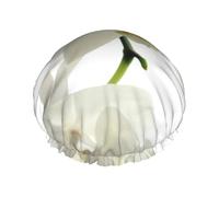 Fleurs blanches, orchidées, élégantes, modernes et tendance.,Bonnet de douche/bonnet de nuit double couche imperméable et élastique, bonnet de bain réutilisable