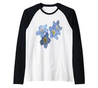 Fleurs Bleues romantiques Forget Me Nots Manche Raglan