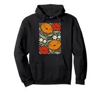 Fleurs bohèmes Chaudes et éclatantes, Amusantes, rétro, Coquelicot, Style Hippie Chic Sweat à Capuche
