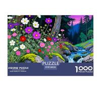 Fleurs Bord Ruisseau Puzzle 1000 Pièces Educa Jouet en Bois Jeu D'Intelligence Décoration Intérieure Paysage Jeu Éducatif Challenge Toy Adultes & Enfants des 14 Ans 38x26cm/1000pcs