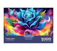 Fleurs Brillantes Puzzle Décoration Intérieure 1000 Pièces Rose Jigsaw Puzzle Jeu Difficile pour Les Idées Cadeaux pour Adultes 52x38cm/1000pcs