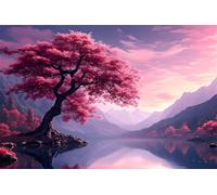 Fleurs cerisier Diamond Painting 40x50cm,Peinture Diamant Arbre Diamond Painting Adulte,5D DIY Broderie Diamant Kit Complet,Tableau Diamant Artisanat Strass Painting pour Décoration Intérieur BJ-640