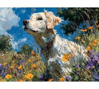 Fleurs Chien, Puzzle 6000 Pieces Adultes YHPGL5-367 | Impossible Puzzle Classique, Difficile Défi Puzzles, Jeux Éducatif Familiaux, pour Jeux Anti-Stress, Décoration Murale Cadeau