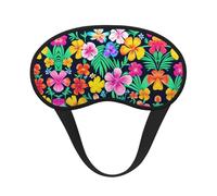 Fleurs colorées. C'est un masque pour les yeux à bord noir. Le masque doux pour les yeux peut améliorer la qualité du sommeil et est adapté pour l'intérieur, l'extérieur et les voyages.