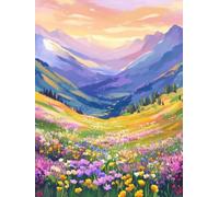 Fleurs ColoréEs De La ValléE 5D DIY Diamond Painting Kit Complet pour Adultes et Enfants, 20x30cm, Broderie Diamant Plein Rond, Strass Point de Croix pour, Art Artisanat Décoration Murale Maison E-745