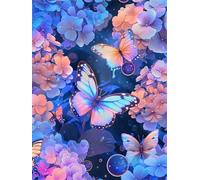 Fleurs Colorées, Peinture par Numéros, pour Adultes, Débutants, Peinture par Numéros, Kit De Peinture à L’Huile sur Toile Animale pour Enfants, Butterfly Flower, 40x50CM