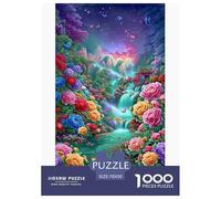 Fleurs colorées Puzzles 1000 Pièces Jeu De Défi Jouet Adultes Et Plus De 12 Ans Cascade Jeu De Puzzle Défi ÉduChatif Stimulation Cérébrale Cadeau Décoration Maison 70x50cm/1000pcs