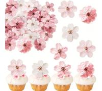 Fleurs Comestibles Décoration Gâteau 50Pcs Papier Riz Gluant Cerisier | Pour Pâtisserie Et Buffet, Alimentaire, Coloré, Souple, Cinquante Unités, Set, Festif, Anniversaire, Délicat, Élégant