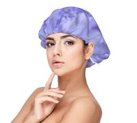 Fleurs couleur lavande,Bonnet de nuit en satin pour adulte - Bonnet de nuit élastique pour femme, couvre-cheveux de nuit