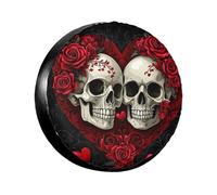 Fleurs, cœurs, crânes Couvre-Pneu personnalisée Anti-poussière Souple étui Protecteur, pour Voiture Accessoire, Camping-Car, De Nombreux Véhicules, 16in