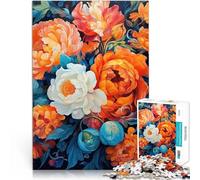 Fleurs Cyan foncé baroques Puzzles de 1000 pièces pour Adolescents Défi Difficile Renforcer l'amour Entre Les Couples 38x26cm