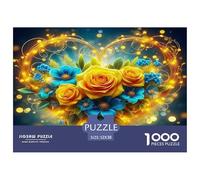 Fleurs d’Amour Puzzles De 1000 Pièces Jeux De Stimulants Puzzle Classique De Décoration Intérieure Carton 100% Recyclé Jeu De pour Toute La Famille pour Adultes 52x38cm/1000pcs