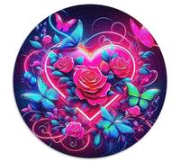 Fleurs d'amour 1000 Pièces Casse-tête Puzzles Circulaires pour Adultes Et Enfants Classiques Cadeaux Qualité Supérieure 1000pcs (67.5x67.5cm)