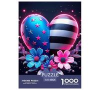 Fleurs d'amour 1000 Pièces Coeur Puzzle en Papier Jeu D'intelligence Décoration Moderne Adultes Et Adolescents Dès 14 Ans 38x26cm/1000pcs