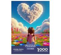 Fleurs d'amour 1000 Pièces Coeur Puzzle pour Adultes Jeu D'intelligence Cadeau Unique Adultes Et Adolescents Dès 14 Ans 38x26cm/1000pcs