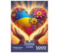 Fleurs d'amour 1000 Pièces Coeur Puzzle pour Adultes Jeu D'intelligence Cadeau Unique Adultes Et Adolescents Dès 14 Ans 38x26cm/1000pcs