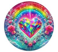 Fleurs d'amour 1000 Pièces Puzzle Circulaire 3D Haute définition Puzzle Adulte pour Enfants Puzzle Rond Créatif Jeu D'Intelligence Cadeaux 1000pcs (67.5x67.5cm)