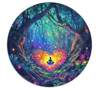 Fleurs d'amour 1000 Pièces Puzzle Circulaire 3D Haute définition Puzzles Classiques Puzzle Rond Créatif Difficile Impossiblepour Adultes De l'art De La Décoration Moderne 1000pcs (67.5x67.5cm)