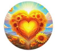 Fleurs d'amour 1000 Pièces Puzzle Circulaire 3D Haute définition Puzzles Classiques Puzzle Rond Créatif Difficile Impossiblepour Adultes De l'art De La Décoration Moderne 1000pcs (67.5x67.5cm)