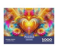 Fleurs d'amour 1000 Pièces Puzzle Jeu Cadeau Unique Belle Fleur Puzzle À Faire Soi-même pour Décoration D'intérieur,Cadeaux pour Adultes Et Enfants À Partir De 12 Ans70x50cm/1000pcs