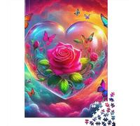Fleurs d'amour 1000 Pièces Puzzle pour Adultes Jeu Stimulant Puzzle Anti-Stress Cultiver l'esprit D'équipe pour Décorations Familiales 1000pcs (75x50cm)