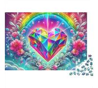 Fleurs d'amour 1000 Pièces Puzzle pour Adultes Jeux De Défi Familial Puzzle Anti-Stress Cultiver l'esprit D'équipe pour Hommes, Femmes, Seniors 300pcs (40x28cm)