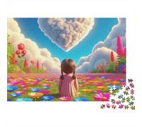 Fleurs d'amour 1000 Pièces Puzzle pour Adultes Jeux De Défi Familial Puzzle Anti-Stress Entraîner La Mémoire du Cerveau pour Adultes Et Enfants De 14 Ans Et Plus 500pcs (52x38cm)