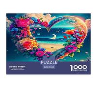 Fleurs d'amour Puzzle 1000 Pièces Convient Aux Adultes Le Impossible Fleurs d'amour Activités Familiales Challenge Jeux en Papier Original Un Beau Cadeau 70x50cm/1000pcs