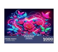 Fleurs d'amour Puzzle 1000 Pièces Convient Aux Adultes Le Impossible Fleurs d'amour Activités Familiales Le Défi ÉduChatif en Papier Un Beau Cadeau 38x26cm/1000pcs