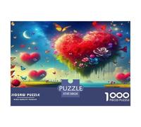 Fleurs d'amour Puzzle 1000 Pièces Convient Aux Adultes Le Impossible Fleurs d'amour Décoration D'intérieur Jeux ÉduChatifs en Papier Un Beau Cadeau 38x26cm/1000pcs