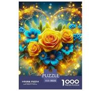 Fleurs d'amour Puzzle 1000 Pièces Jeu Cadeau Unique Belle Fleur Puzzle À Faire Soi-même pour Décoration D'intérieur,Cadeaux pour Adultes Et Enfants À Partir De 12 Ans38x26cm/1000pcs
