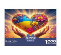 Fleurs d'amour Puzzle 1000 Pièces Jouet Jeu D'Intelligence Décoration Intérieure Jeu Éducatif Challenge Toy Adultes & Enfants des 14 Ans 38x26cm/1000pcs