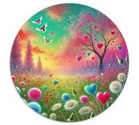 Fleurs d'amour Puzzle Rond De 1000 Pièces pour Adultes Amour Filles Classiques Encastrement Parfait Qualité Premium Activité Relaxation 1000pcs (67.5x67.5cm)
