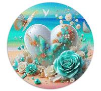 Fleurs d'amour Puzzle Rond De 1000 Pièces pour Adultes Filles Décoration Bricolage Classiques Parfait Encastrement Qualité Supérieure' Impossible Difficile 1000pcs (67.5x67.5cm)
