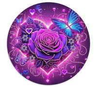 Fleurs d'amour Puzzle Rond De 1000 Pièces pour Women Bricolage Classiques Parfait Encastrement Qualité Supérieure Impossible' Difficile Entertainment 1000pcs (67.5x67.5cm)