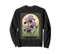 Fleurs d'anniversaire Iris Février Style Art Nouveau Sweatshirt
