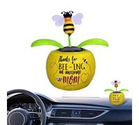 Fleurs dansantes à énergie solaire, décoration florale pour voiture | Ornement de voiture dansant à l'énergie solaire dans des pots colorés, décoration de voiture à fleurs, figurines de danse solaire