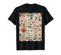 Fleurs d'art Floral pour Femmes et Filles, Fleurs Sauvages bohèmes T-Shirt