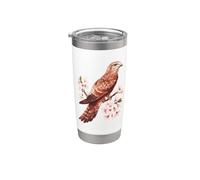 Fleurs de cerisier - aquarelle Milan rouge Gobelet isotherme en acier inoxydable double paroi