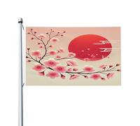 Fleurs De Cerisier Asiatiques Japon Bannière 90X150Cm Avec Œillets Suspendre Bannières Drapeau De Cour Pour Plage Dortoirs Vacances