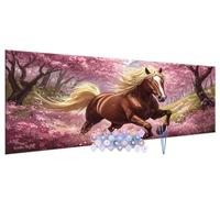 Fleurs de cerisier cheval Peinture par Numéros Adulte, DIY Peinture Acrylique pour Débutants Facile sur Toile 20x40cm avec peintures et pinceaux, Artisanat pour la Décor Intérieure maison A-465