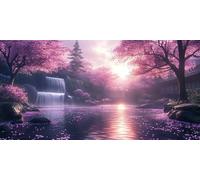 Fleurs de cerisier Diamond Painting Adulte 20 x 40cm Diamond Painting Chutes DIY Strass Kit Broderie Point de Croix Peinture Diamant Kit Complet Adulte pour Tableau Decoration Murale Cadeau ZSHD-4609
