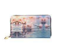 Fleurs de cerisier en pleine floraison, portefeuille pour femme, portefeuille à longue pochette, porte-cartes de crédit, porte-monnaie de voyage, noir, taille unique, Noir , Taille unique