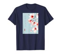 Fleurs de cerisier japonaises Peinture japonaise Pétales Zen Kanji Botanique Aquarelle Minimal Fleur Visualisation Beauté T-Shirt