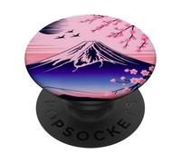 Fleurs de Cerisier Oiseaux Art Asiatique Scénique Japon Mont Fuji PopSockets PopGrip Adhésif